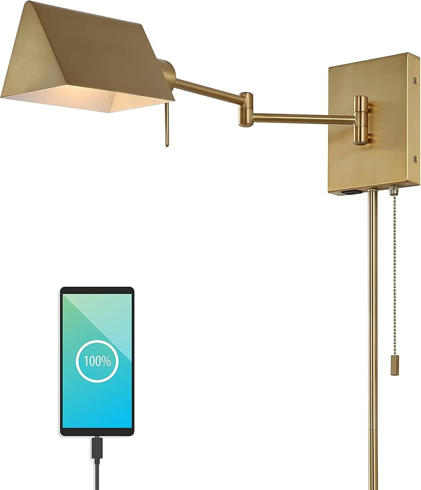 JONATHAN Y JYL6015B Arlo 22" 1-Light Single Swing Arm Plug-in/Hardwired Iron LED Wall Sconce, Pul... | Amazon (US)