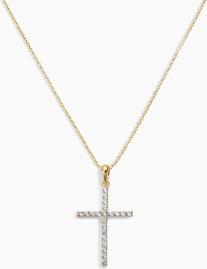 Electric Picks Dove Cubic Zirconia Cross Necklace | Nordstrom | Nordstrom