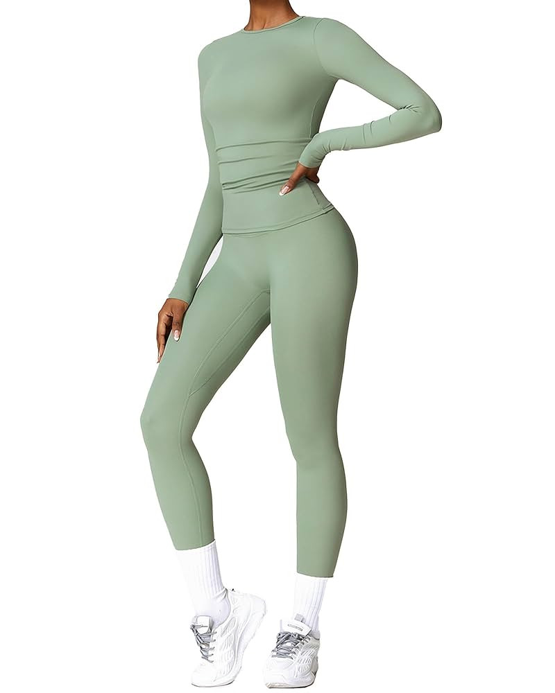 Two Pieces Women's Solid Backless Tracksuit Set Sleeves and Long Pants High-Waisted Tight Yoga Pa... | Amazon (US)