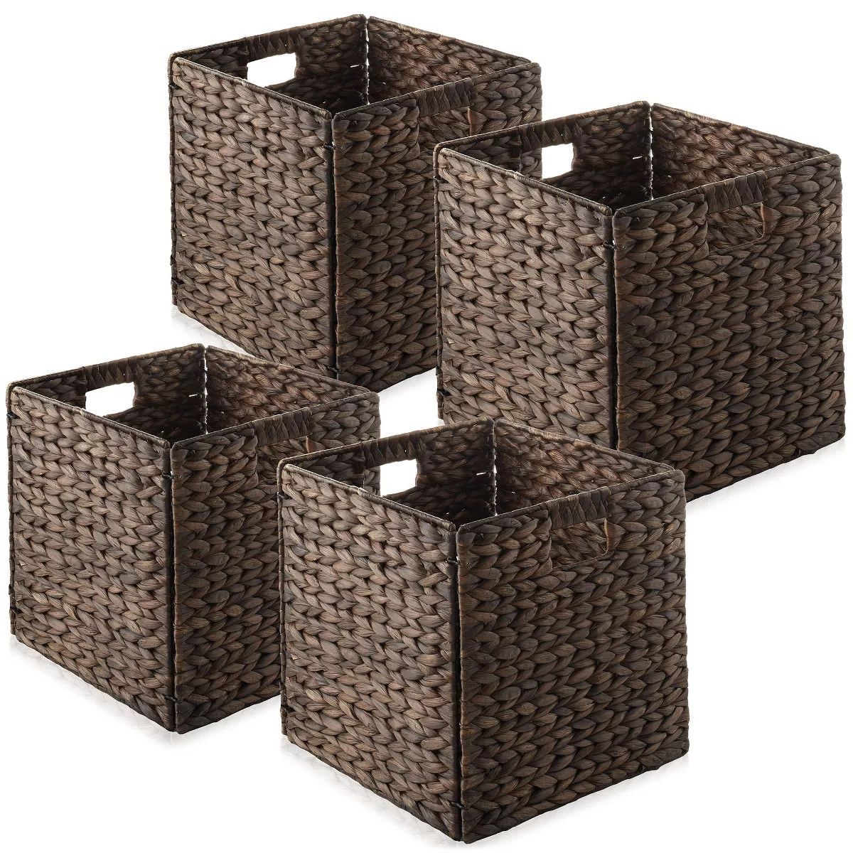 Casafield 12" x 12" Water Hyacinth Storage Baskets - Set of 2 Collapsible Cubes, Woven Bin Organi... | Target