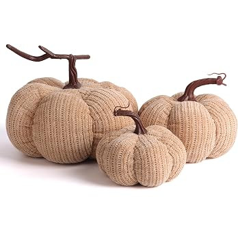 3 Sizes Pumpkins for Fall Decor, Pumpkin Plush Decor with Cotton Filled Fabric,Farmhouse Decorati... | Amazon (US)