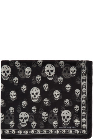 Black Silk Classic Skull Scarf | SSENSE