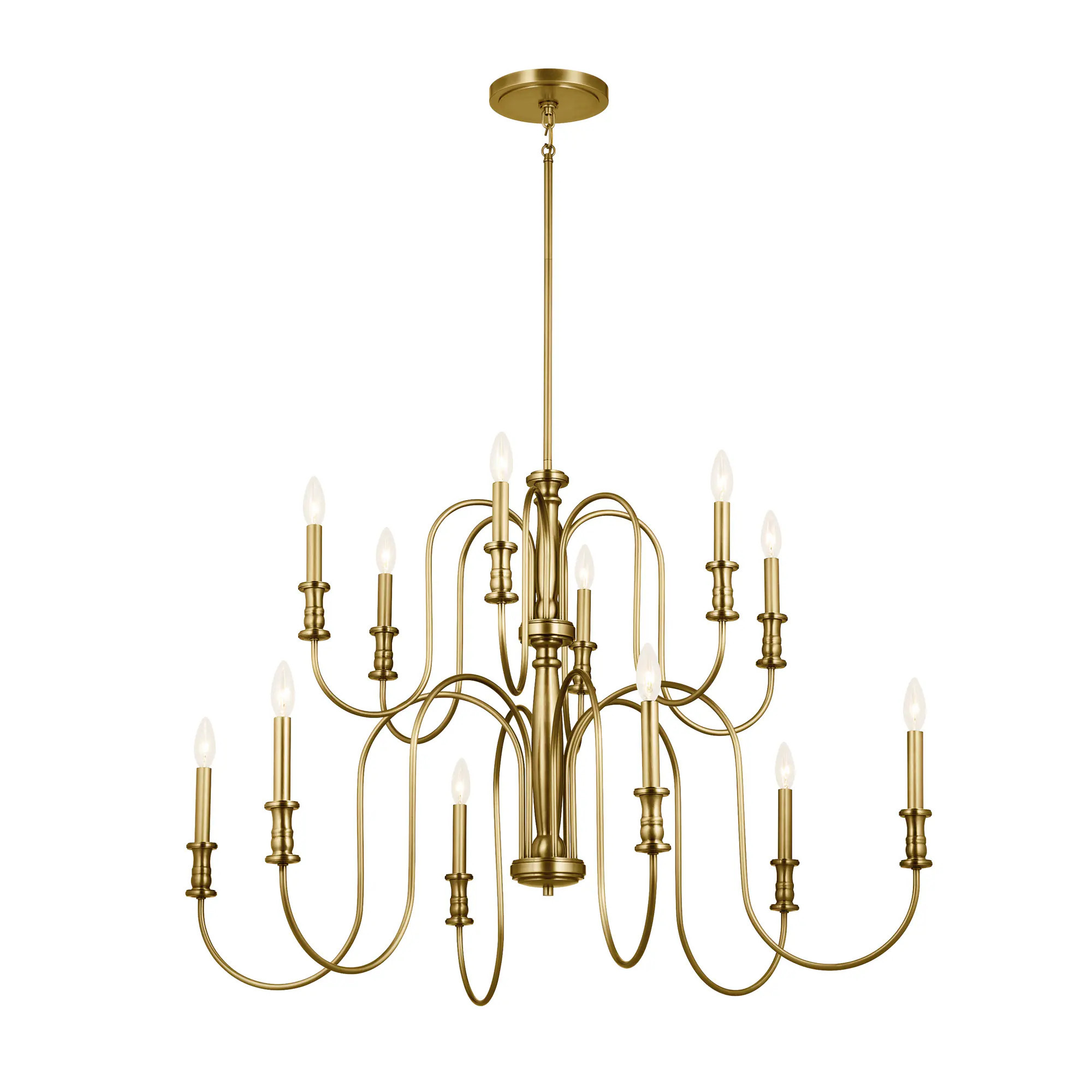 Kichler Karthe 12-Light Gold French Country/Cottage Chandelier | 52472NBR | Lowe's