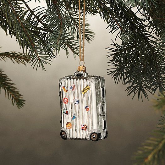 Jetsetter Suitcase Glass Ornament | Terrain