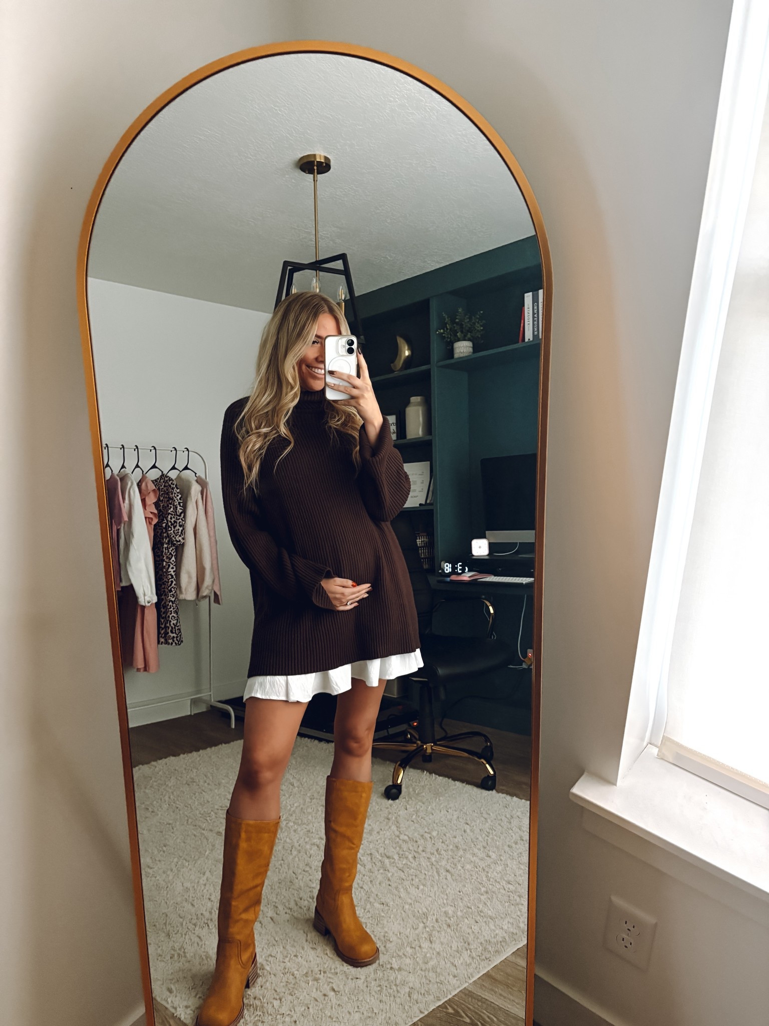 bump friendly fall outfit!

Brown sweater: wearing usual size M, comes oversized 
white skirt: sized up one to L
boots: size up half 

| fall outfit | pregnant | bump friendly 

#LTKBump #LTKSeasonal #LTKFindsUnder100