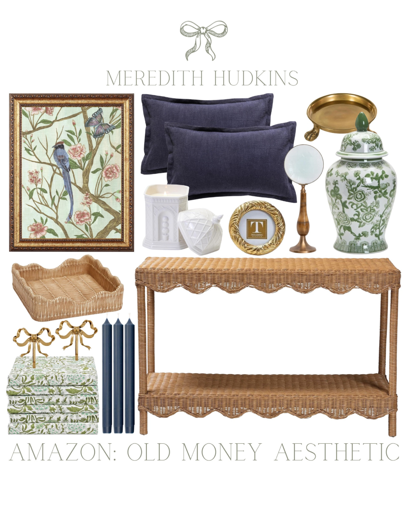 chinoiserie, meredith hudkins, preppy style, grandmillennial, classic home decor, traditional home, timeless home decor, living room, bedroom, entryway, rattan scallop console, ginger jar, blue and white home, ornate gold frame, cloth napkins, round picture frame, lumbar pillow


#LTKFindsUnder50 #LTKSaleAlert #LTKHome