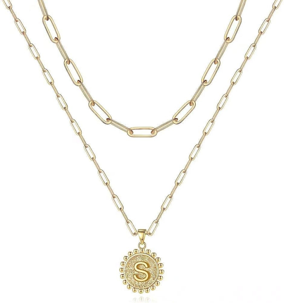 Layered Choker Necklaces for Women, 14K Gold Plated Dainty Layering Paperclip Chain Necklace Simp... | Amazon (US)