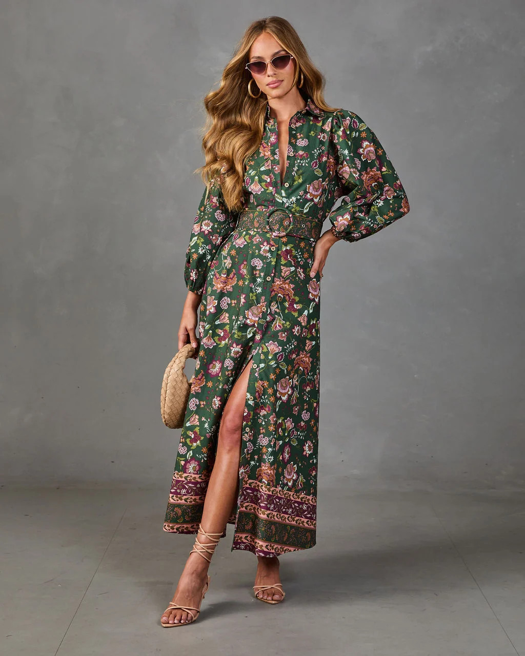 Quiet Meadow Belted Floral Maxi Dress | VICI