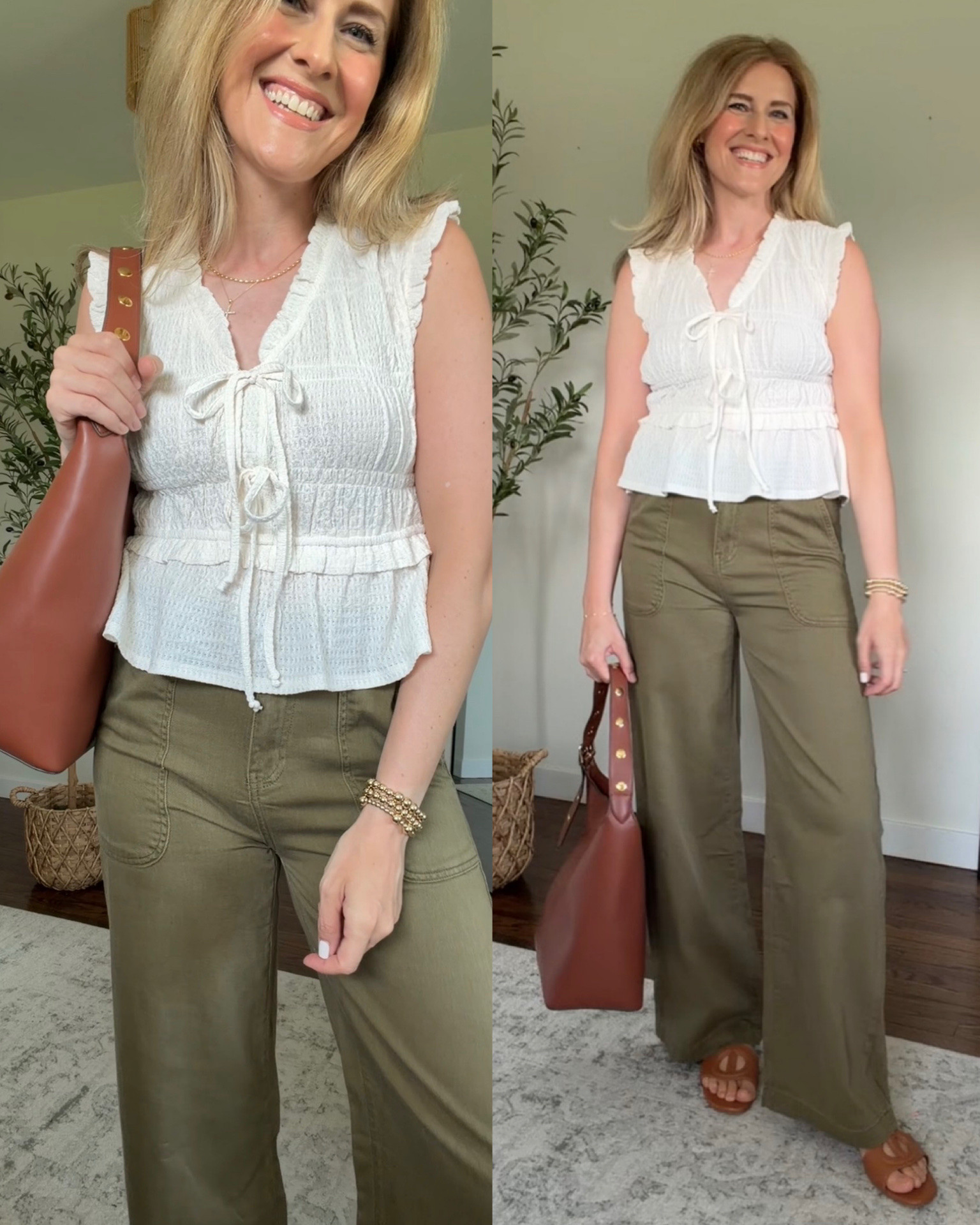 Walmart outfit I’m loving, this top is textured, nice details, comfy because it’s stretchy. I’m in a small. Olive jeans are so good! Great length, I’m in my usual size small. #walmartfashion

#LTKOver40
