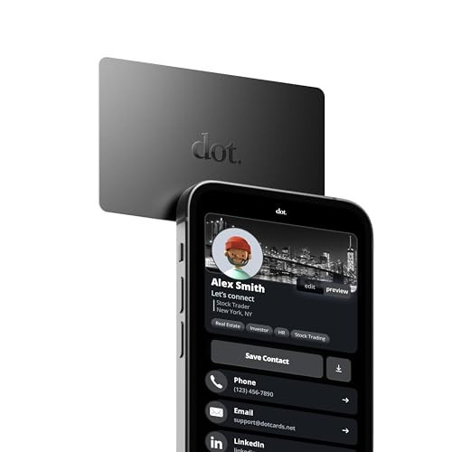 dot. Card - Digital Business Card - Tap Compatible with iPhone & Android (Black) | Amazon (US)