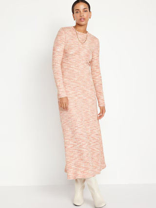 Fit & Flare Rib-Knit Maxi Dress for Women | Old Navy (US)