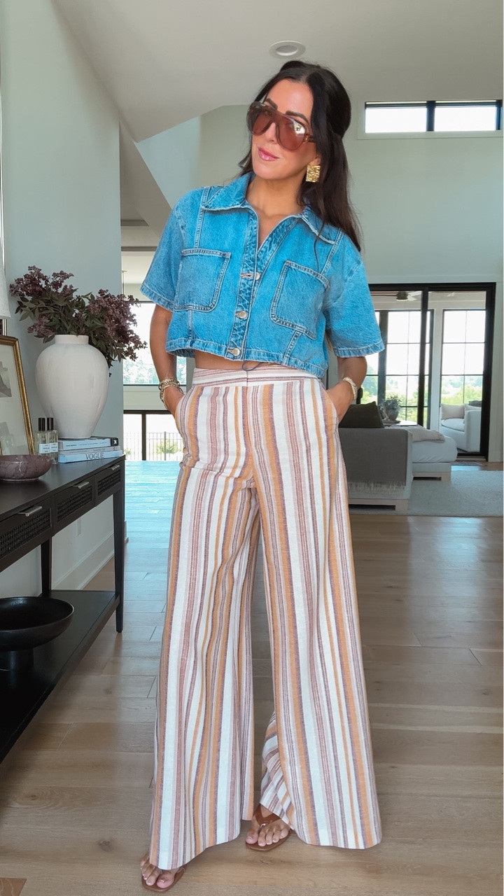 Wearing small in pants and medium in cropped denim shirt! ! @Zara perfect summer look!

#LTKootd #LTKSaleAlert