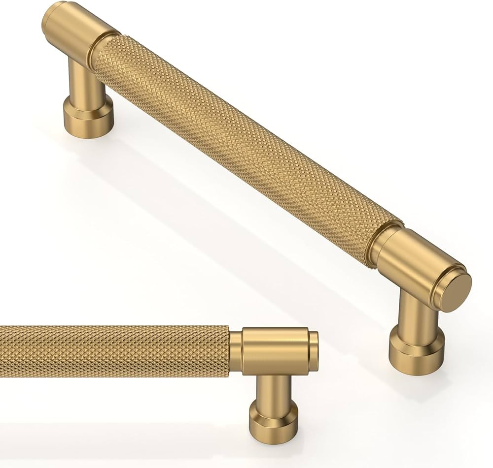 10 Pack Champagne Bronze Knurled Cabinet Pulls 5 Inch(128mm) Kitchen Cabinet Handles Solid Zinc A... | Amazon (US)