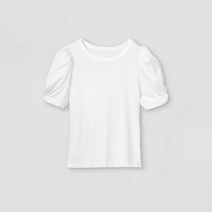 Women's Puff Short Sleeve Round Neck T-Shirt - A New Day™ | Target
