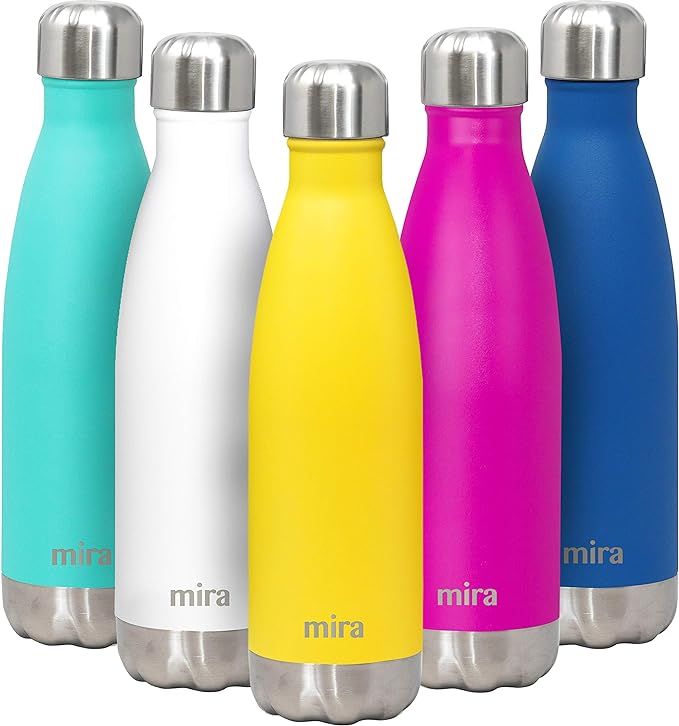 MIRA 17 Oz Stainless Steel Vacuum Insulated Water Bottle - Double Walled Cola Shape Thermos - 24 ... | Amazon (US)