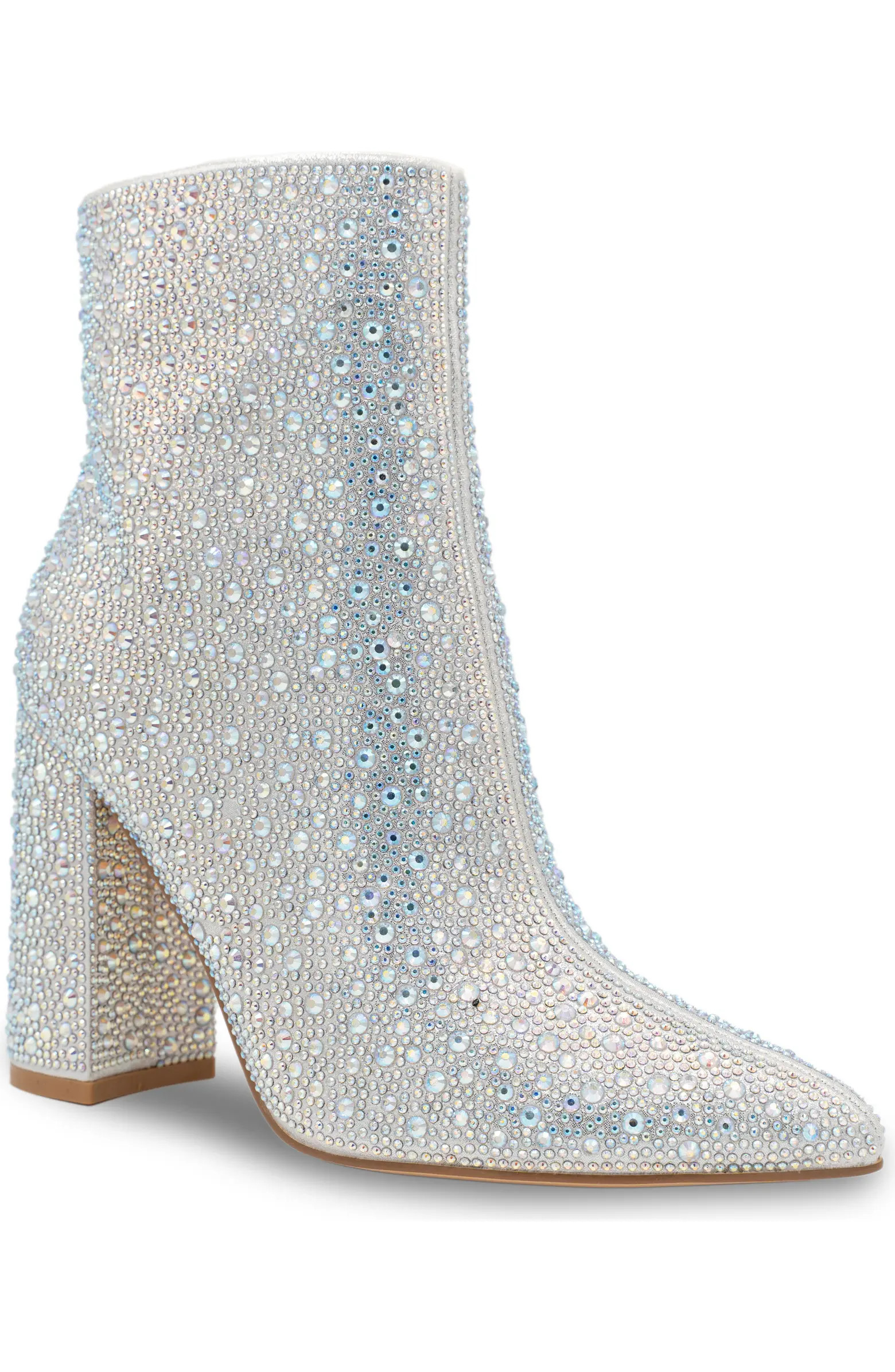 Silver Block Heel Bootie (Women) | Nordstrom