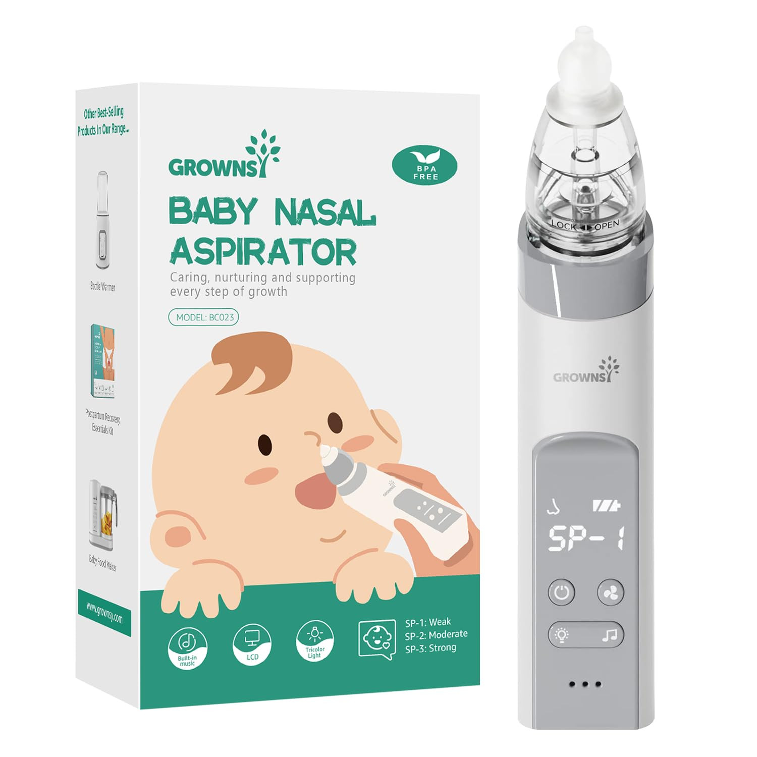 GROWNSY Nasal Aspirator for Baby, Electric Nose Aspirator for Toddler, Baby Nose Sucker, Automati... | Amazon (US)