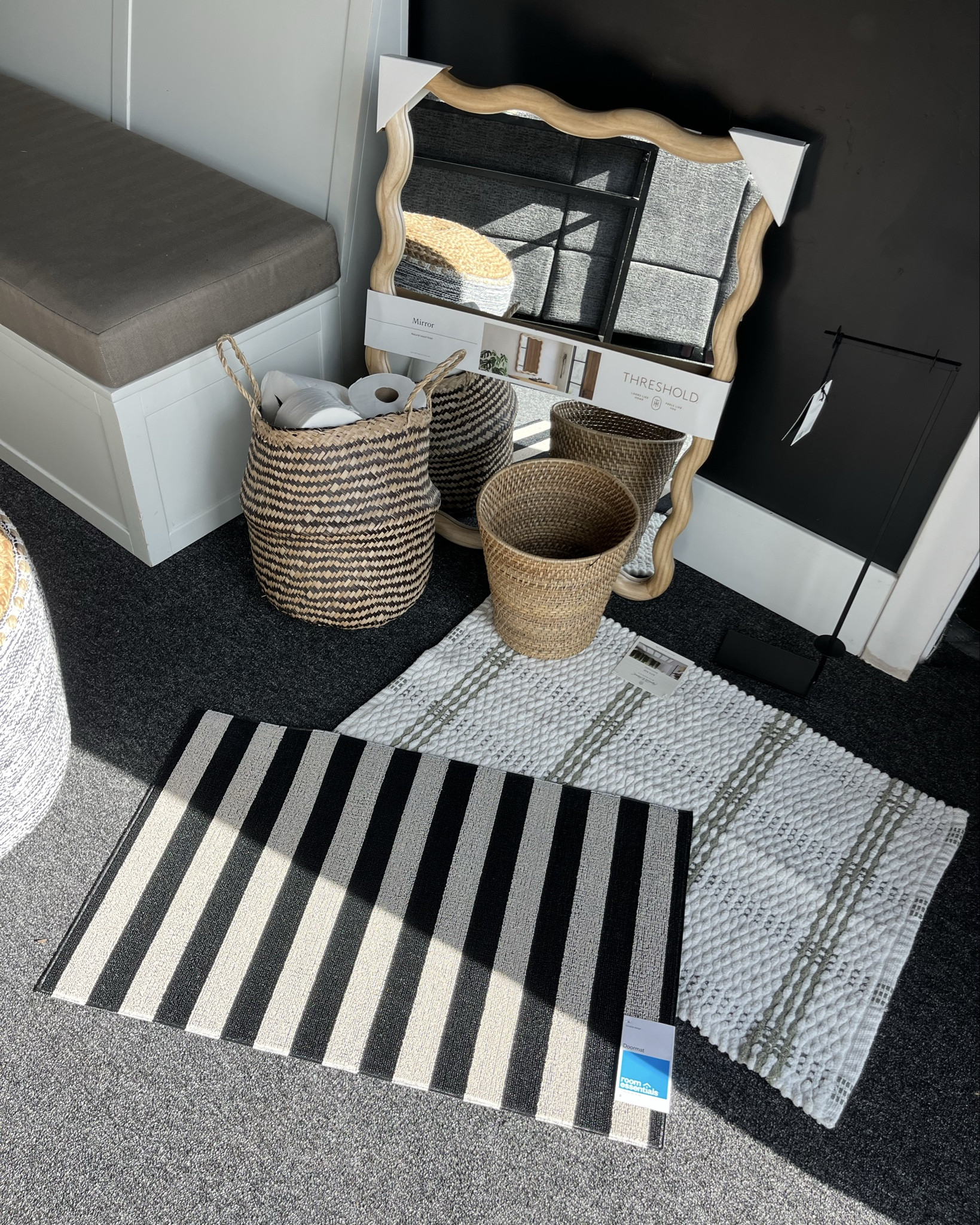 What I bought ➡️ How I styled it
🖤Party barn bathroom edition🖤

We added a small bathroom to our party barn and it’s a pretty utilitarian space. I didn’t want to spend a lot on the design, but luckily I found some fun accents at Target to help finish it off and give it some character!

The wavy wood mirror is so fun and really warms up the industrial black and white fixtures I selected for the space.

Linking the details- you’ll love the prices!



#LTKHome #LTKFindsUnder50