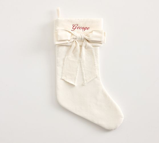 Classic Velvet Bow Stockings | Pottery Barn (US)