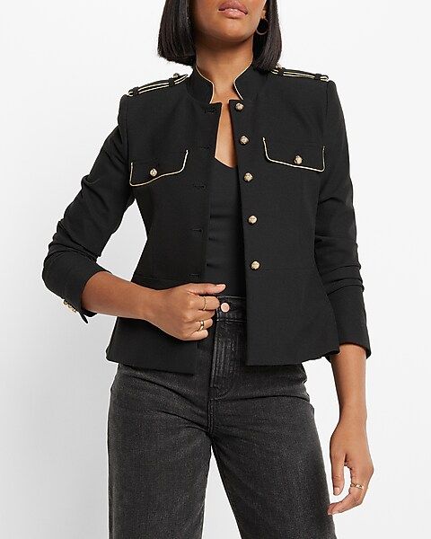 Novelty Gold Piped Structured Jacket | Express
