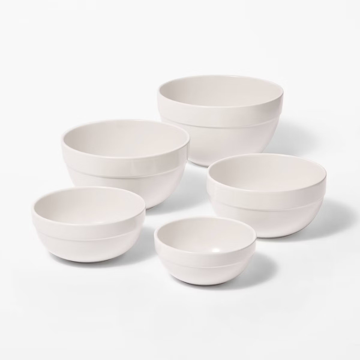 5pc Earthenware Ceramic Mixing Bowl Set - Figmint™ | Target
