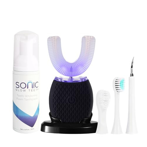 Ultrasonic Toothbrush for Adults Automatic Electric Toothbrush with Soft Bristles Waterproof & Washable Rechargeable Portable Design with Wireless Charging 30'' Timer for Travel & Home Use (Black) | Amazon (US)