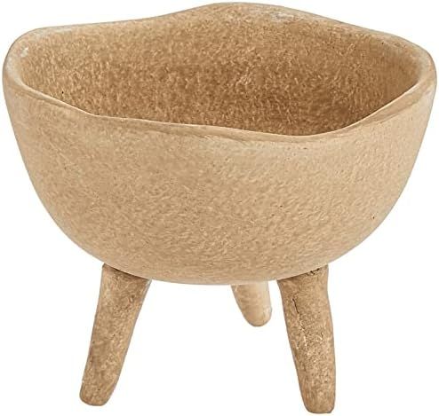 Creative Co-Op Large Matte Taupe Terracotta Footed Planter | Amazon (US)