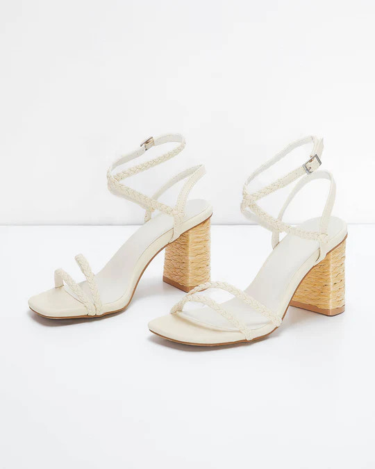 Zoella Braided Straw Block Heels | VICI