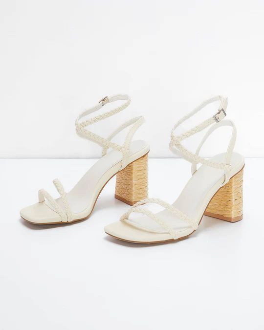 Zoella Braided Straw Block Heels | VICI Collection