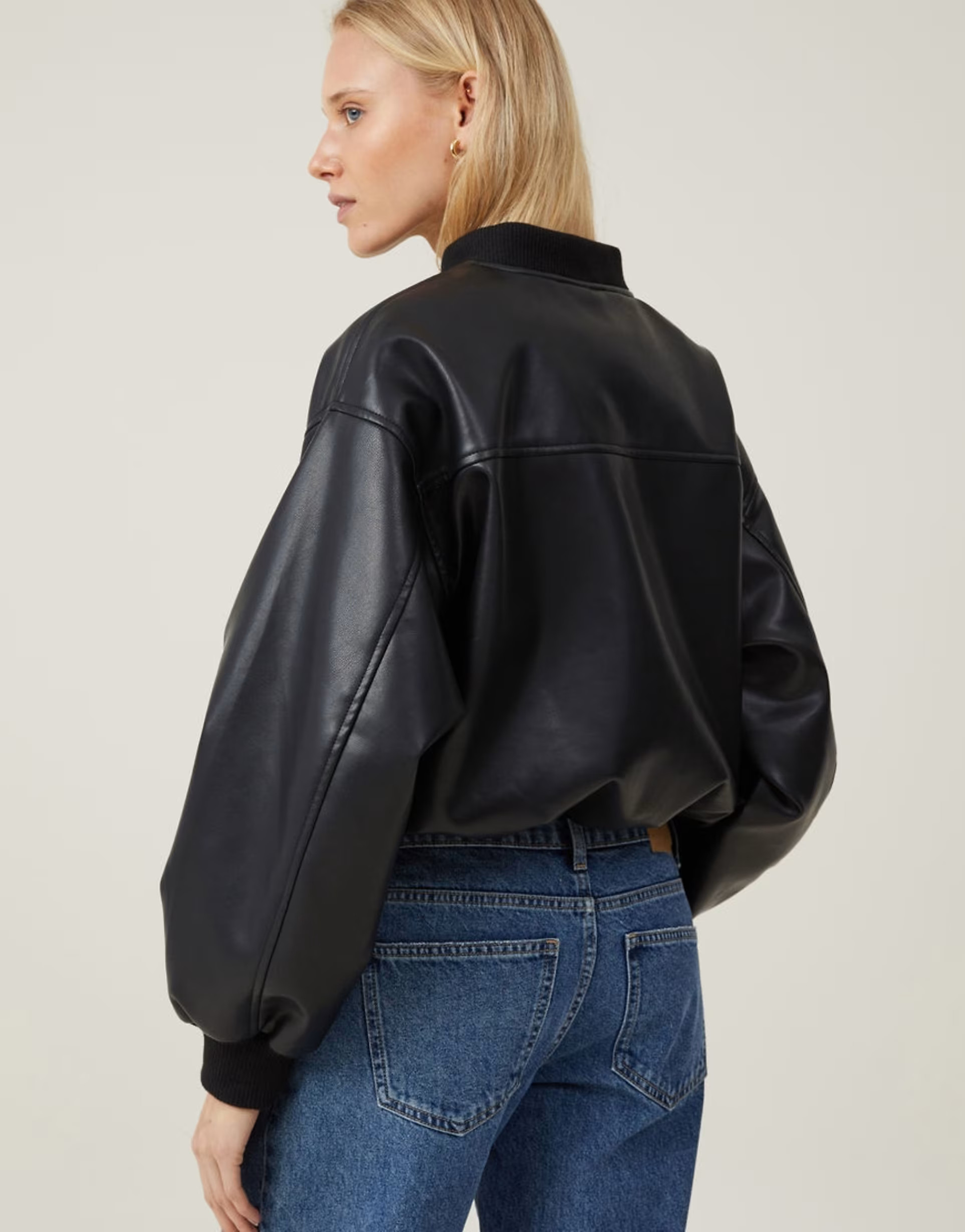 Cotton:On Aries faux leather bomber jacket in black | ASOS (Global)