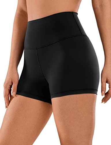 CRZ YOGA Women's Naked Feeling Biker Shorts - 3 Inches High Waisted Yoga Workout Running Spandex Black Small | Amazon (US)