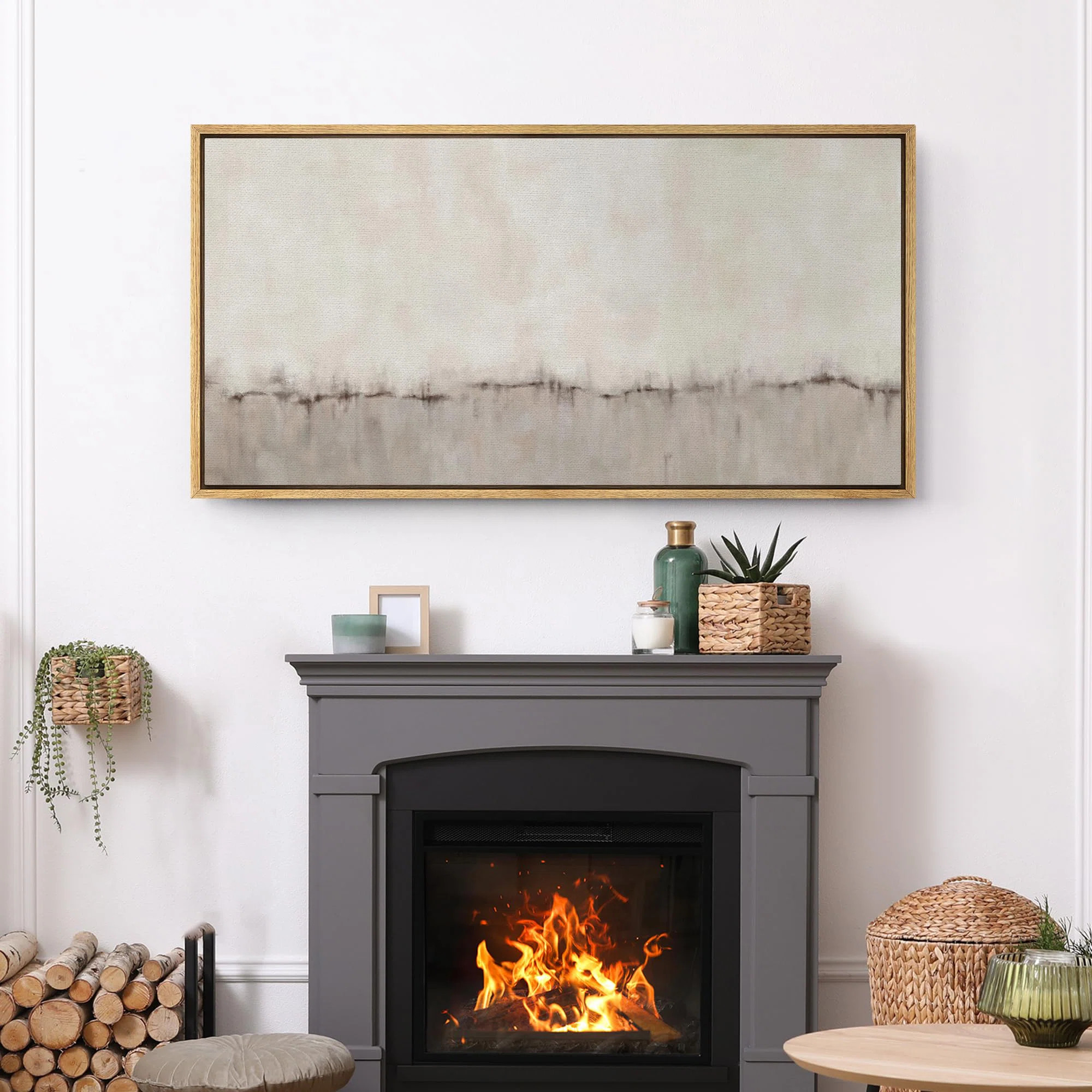 Minimal Landscape Minimalist Abstract Design in Soft Neutrals Modern Art Extra Large Artwork Prin... | Wayfair North America