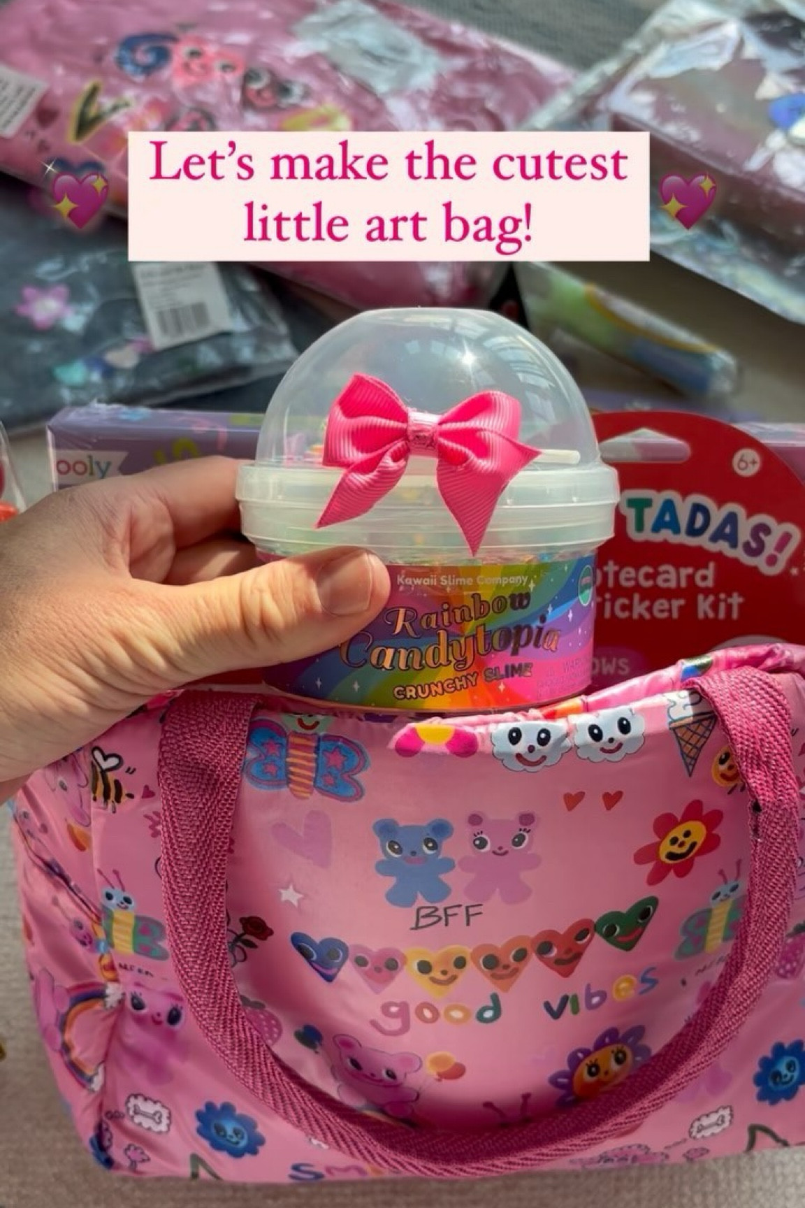 💖Arts and crafts are always my favorite gifts💖

Pair all the most colorful arts and crafts in a fun reusable bag and you will never go wrong!

Bag from Lola and the Boys
Slime from kawaii slime

#kidsartsandcrafts #kidsgifts #kidsgiftideas #kidsgiftsandtoys