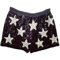 Sequin Short Black W/Silver Stars | Etsy (US)