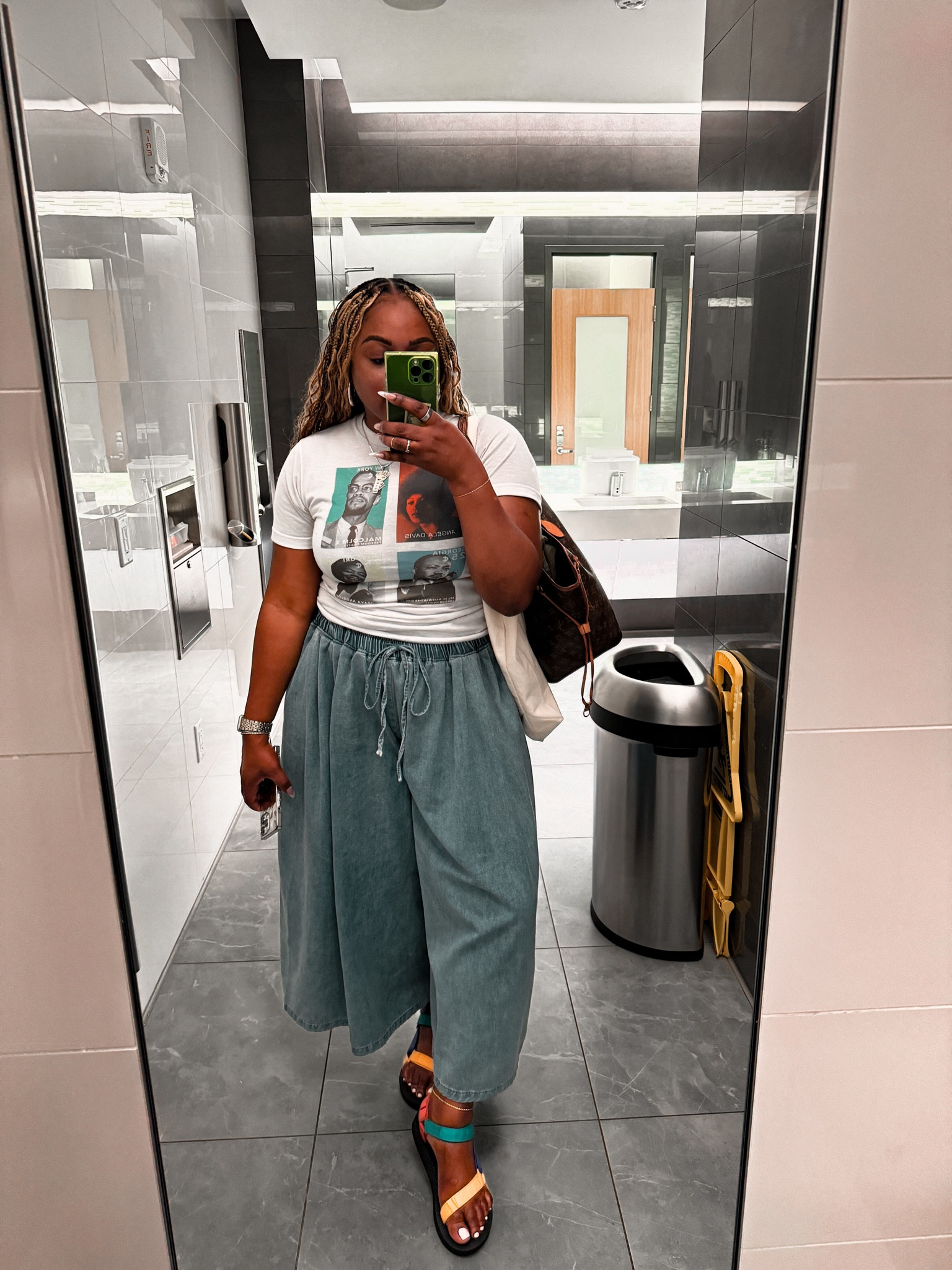 Traveling in comfort 

Shirt from a Miami art gallery | no link 
Pants | Amazon
Sandals | Teva

#LTKMidsize #LTKTravel