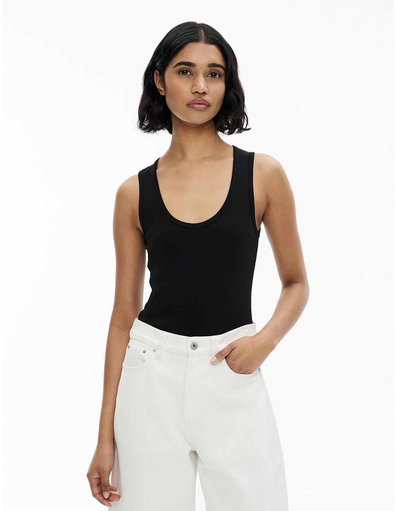 Scoop Rib Tank Top | David Jones (Australia & New Zealand)