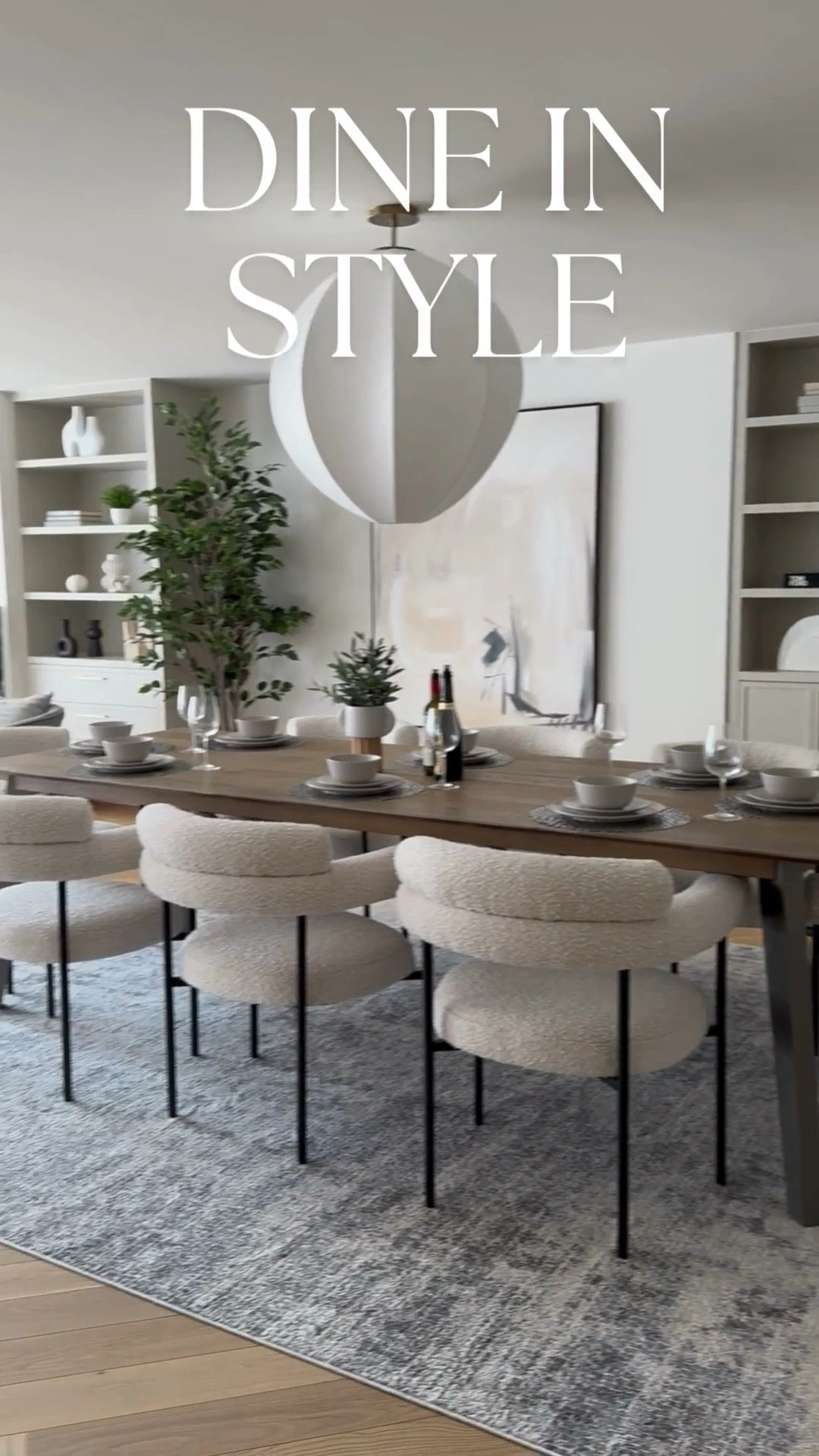 Dine in style. Sharing one of our favourite staging projects. Obsessed with these dining chairs 💫


dining room, dining room table, dining chairs, boucle dining chairs, chandlier, area rug, wall art, home decor, home finds, abstract rug, shelf styling, shelf decor  

 

#LTKmodest #LTKcasa #LTKsale