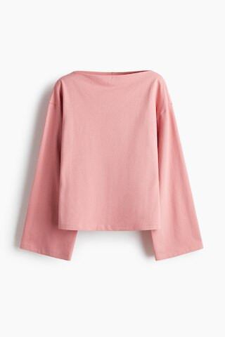 H & M - Baumwollshirt mit U-Boot-Ausschnitt - Rosa - Damen | H&M (DE, AT, CH, NL, FI)