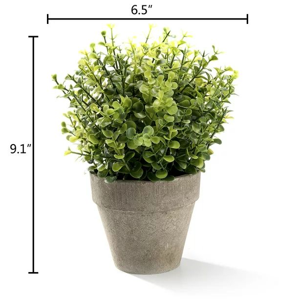 Mini Faux Topiary Plant 9" Artificial Green Plastic Grass with Pot for Home Decor | Walmart (US)