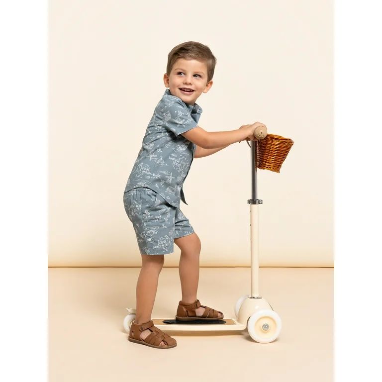 Modern Moments by Gerber Toddler Boy Woven Shirt and Short Set, Sizes 12M-5T - Walmart.com | Walmart (US)