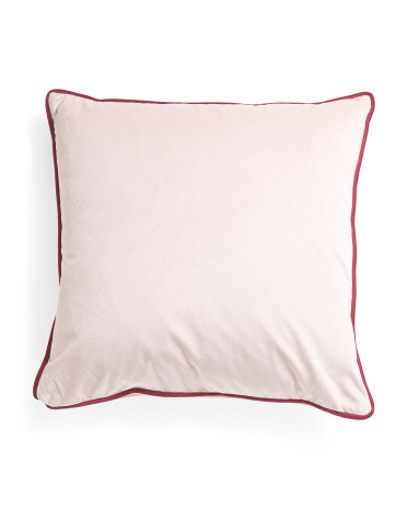 20X20 Velvet Contrast Piping Luxury Pillow, Polyester | TJ Maxx