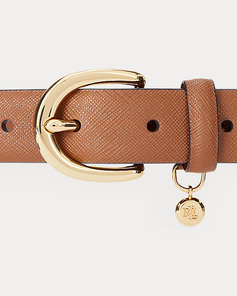 Cinturón de piel cruzada con abalorio | Ralph Lauren (ES & PT)