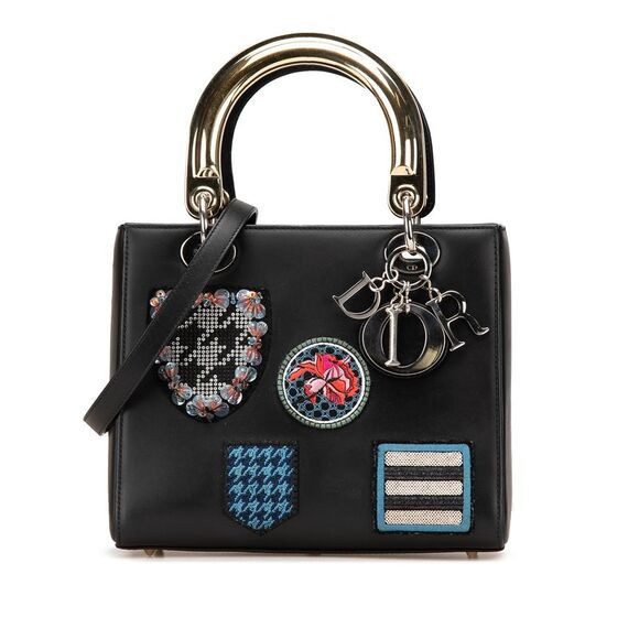Pre Loved dior ama Patchwork Embroidered Satchel Women Black | Poshmark