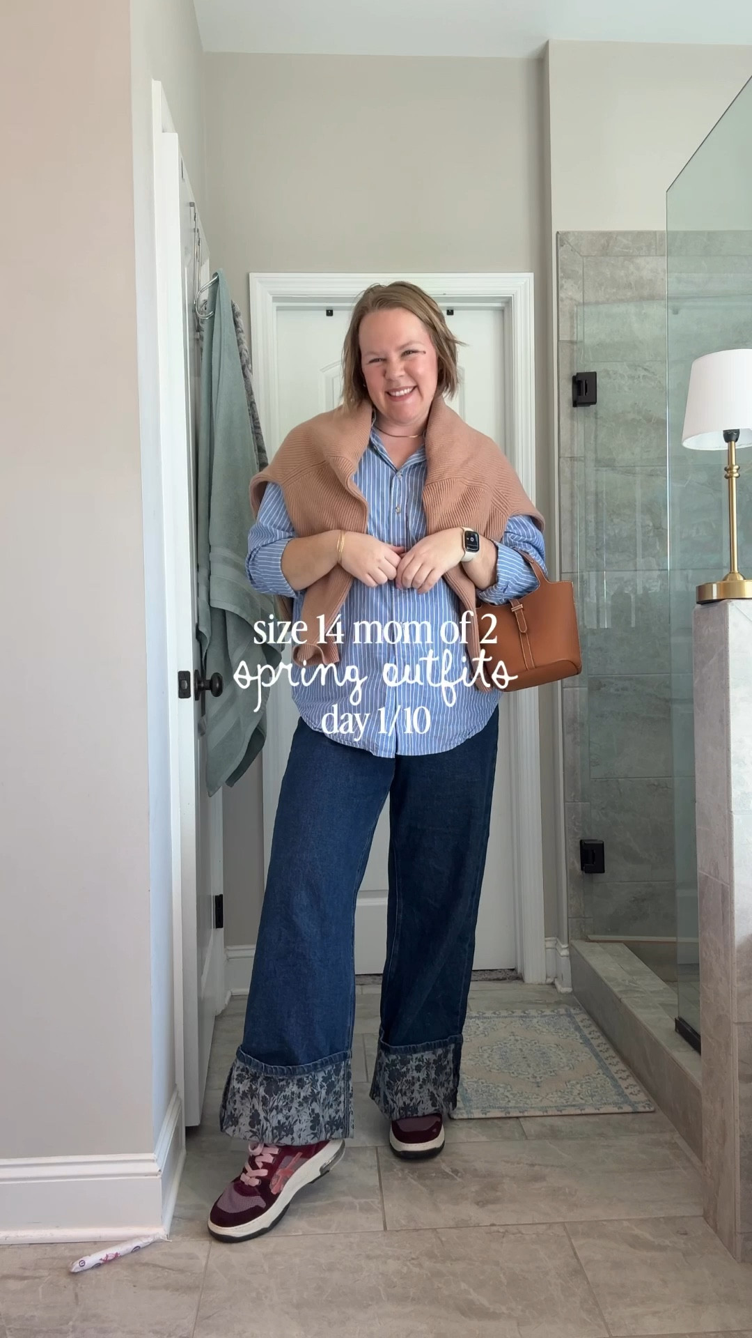 It’s still cold so jeans and a cardigan were necessary. My favorite gap jeans are still on sale and this new button down is worth every penny. I’m in a size Large  

#LTKootd #LTKMidsize #LTKmomlife