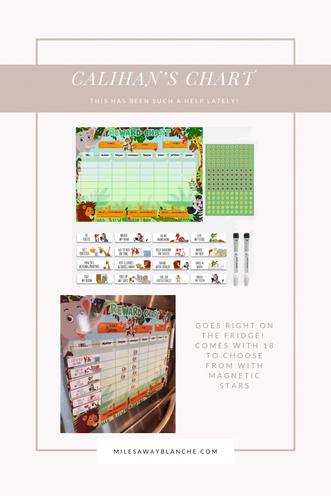 Reward chart / chore chart that we ordered for Calihan! Shipped quickly and he has loved putting his stars on his chart! 

#LTKkids #LTKSale #LTKhome