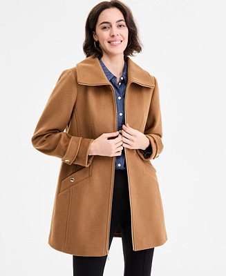 MICHAEL Michael Kors Women's Collared Zip-Front Coat - Macy's | Macy's