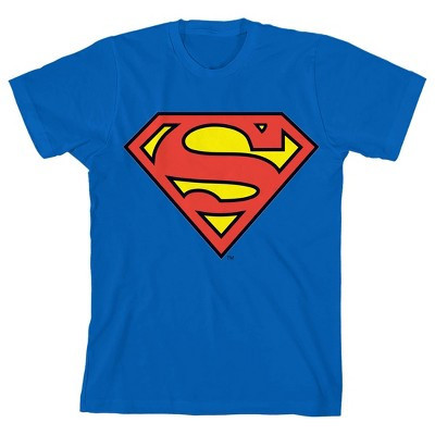 Superman Cartoon Logo Boy's Royal Blue T-shirt-Medium | Target