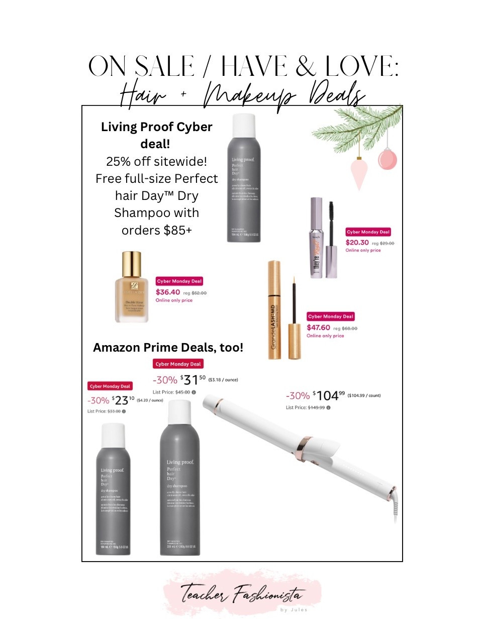 Living Proof dry shampoo, Estée Lauder foundation, Grande Lash serum, Benefit Cosmetics mascara, and T3 are all having great Cyber Monday deals! Sharing what I have and love / tried & true deals worth getting! (These would make great gifts or some of them could be stocking stuffers, too!)


#LTKSaleAlert #LTKBeauty #LTKCyberWeek