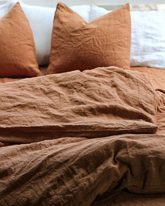 Linen duvet cover Tobacco bedding Linen bedding Pure linen | Etsy | Etsy (US)