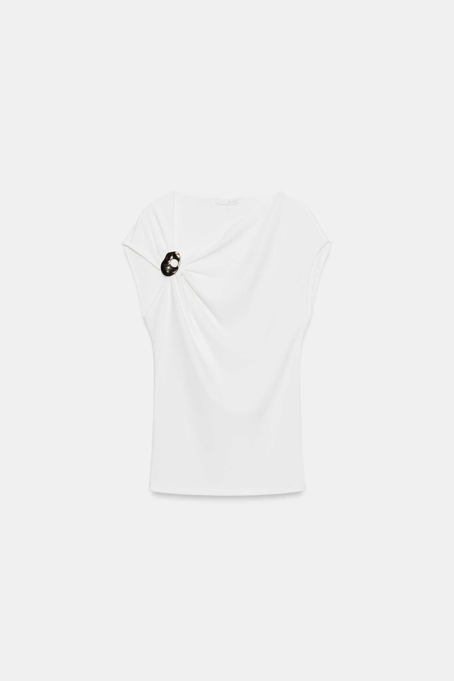 Zara - Draped Hardware Top - Pink - Xl - Woman | Zara Canada